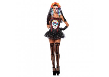 Carnevale Donna - Costume da Sugar Skull Bustier - Leg Avenue Carnevale Donna - Costume da Sugar Skull Bustier - Leg Avenue