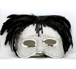 Sexy Shop Online I Trasgressivi - Accessorio Per Carnevale Unisex - Maschera In Stile Veneziano Con Le Piume Nere