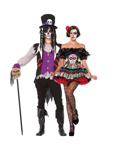 Sexy Shop Online I Trasgressivi - Carnevale Coppia - Costume da Day Of The Dead Doll & Da Prete Voodoo