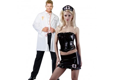 Carnevale Coppia - Costume da Dr. Phil Good & Nurse Outfit Nero