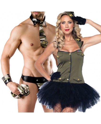 Sexy Shop Online I Trasgressivi - Carnevale Coppia - Costume da Soldatessa & Army Costume Man Roleplay Sexy Shop Online I Trasgressivi - Carnevale Coppia - Costume da Soldatessa & Army Costume Man Roleplay