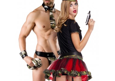 Carnevale Coppia - Costume Da Soldatessa Sexy & Army Costume Man Roleplay