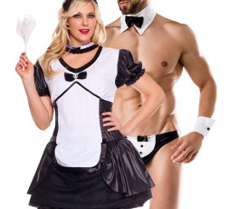 Sexy Shop Online I Trasgressivi - Carnevale Coppia - Costume da Cameriera Sexy & Da Maggiordomo Sexy