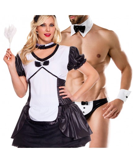 Sexy Shop Online I Trasgressivi - Carnevale Coppia - Costume da Cameriera Sexy & Da Maggiordomo Sexy