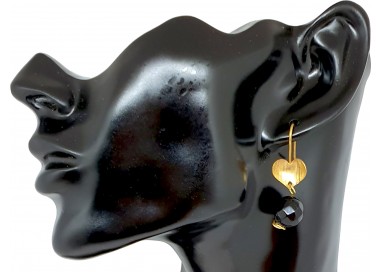 Bigiotteria Uomo - Orecchino Cuore con Pallina Pendente Nera Bigiotteria Uomo - Orecchino Cuore con Pallina Pendente Nera