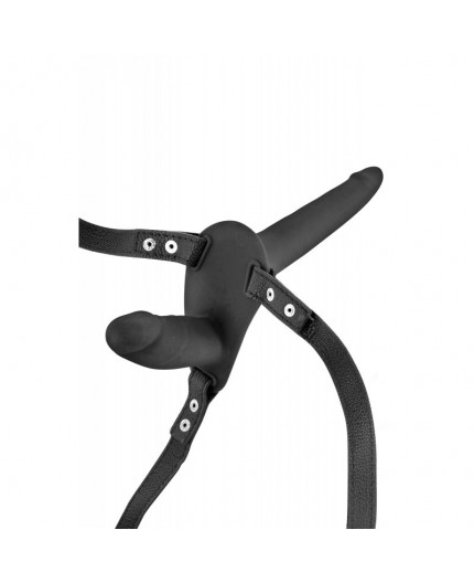 Sexy Shop Online I Trasgressivi - StrapOn Doppia Penetrazione - Harness Doppio Nero - Fetish Tentation