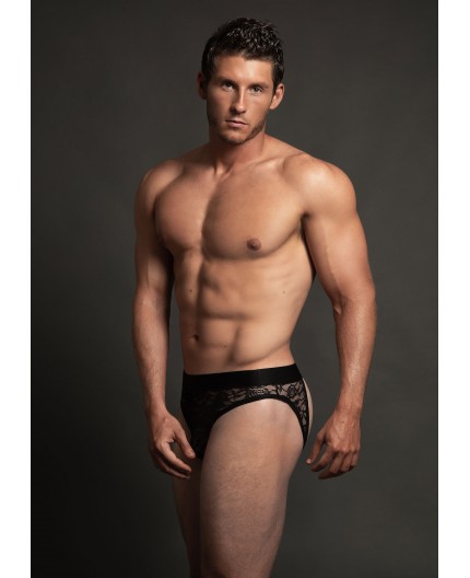 Sexy Shop Online I Trasgressivi - Intimo Uomo - Lace Open Back Brief Black - Allure