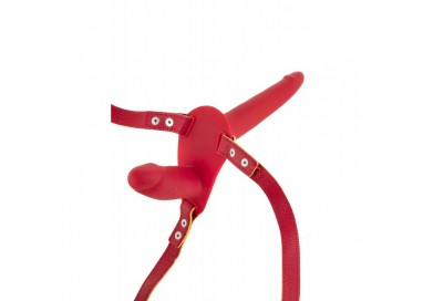 StrapOn Doppia Penetrazione - STRAP-ON HARNESS IN SILICONE ROSSO - Fetish Tentation