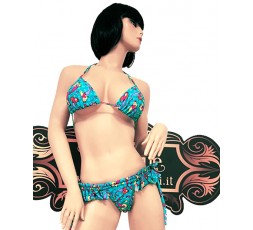 Sexy Shop Online I Trasgressivi - Costume Mare Bikini Donna - Bikini Azzurro con Stampa Sirena - Ivete Pessoa