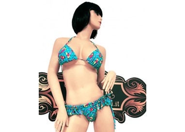 Costume Mare Bikini Donna - Bikini Azzurro con Stampa Sirena - Ivete Pessoa