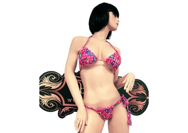 Costume Mare Bikini Donna - Bikini Rosa con Stampa Sirena - Ivete Pessoa