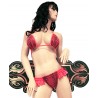 Sexy Shop Online I Trasgressivi - Costume Mare Bikini Donna - Bikini Rosa Fluo e Nero Effetto Serpente - Ivete Pessoa