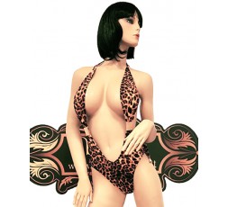 Sexy Shop Online I Trasgressivi - Costume Mare Trikini Donna - Trikini Leopardato con Fibbie Dorate - Ivete Pessoa