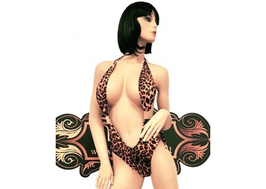 Costume Mare Trikini Donna - Trikini Leopardato con Fibbie Dorate - Ivete Pessoa