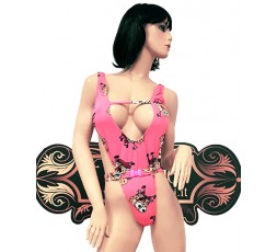 Sexy Shop Online I Trasgressivi - Costume Mare Trikini Donna - Trikini Rosa Stampa SpongeBob Chiusura con Clip - Ivete Pessoa