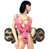 Sexy Shop Online I Trasgressivi - Costume Mare Trikini Donna - Trikini Rosa Stampa SpongeBob Chiusura con Clip - Ivete Pessoa