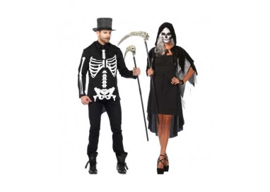 Halloween Coppia - Costume Da Scheletro & Da Phantom Velvet