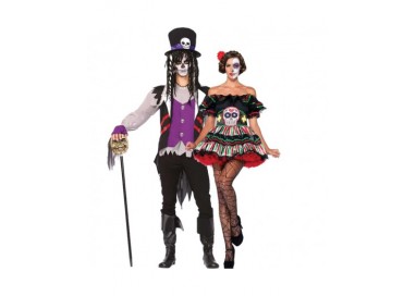 Halloween Coppia - Costume da Day Of The Dead Doll & Da Prete Voodoo