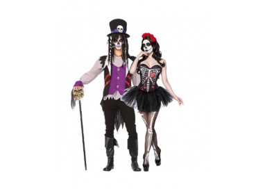 Halloween Coppia - Costume da Skull Senorita & Da Prete Voodoo