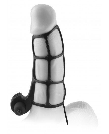 Sexy Shop Online I Trasgressivi - Guaina Fallica Vibrante - FX Deluxe Silicone Power Cage Black - Pipedream