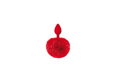 Plug Con Coda - Plug In Silicone Con Pon Pon Rosso - Sweet Caress