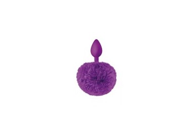 Plug Con Coda - Plug In Silicone Con Pon Pon Viola - Sweet Caress