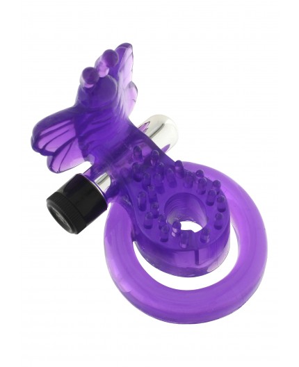 Sexy Shop Online I Trasgressivi - Anello Fallico Vibrante - Cock & Ball Ring Butterfly Purple - Seven Creations