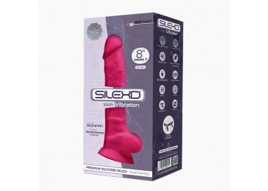 Fallo Realistico Dildo Vibrante - Vibratore Premium Silicone Pink Mod.1 8'' - Silexd