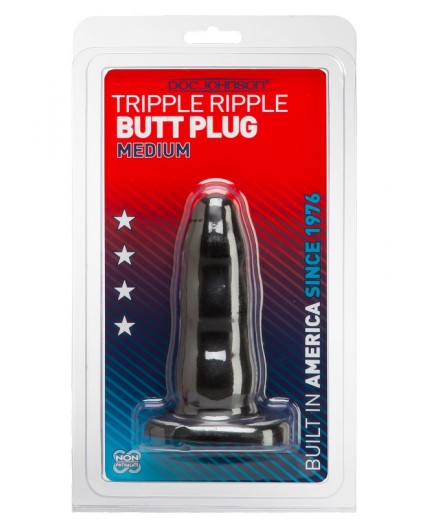 Sexy Shop Online I Trasgressivi - Plug Anale Classico - Tripple Ripple Butt Plug M Black - Doc Johnson