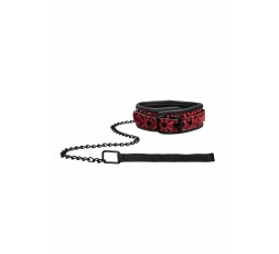 Guinzaglio Bondage - Luxury Collar with Leash Burgundy