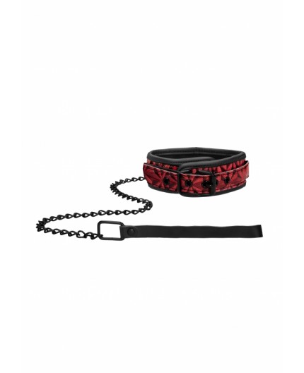 Guinzaglio Bondage - Luxury Collar with Leash Burgundy