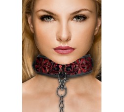 Guinzaglio Bondage - Luxury Collar with Leash Burgundy