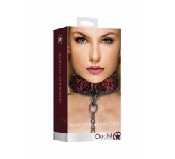 Guinzaglio Bondage - Luxury Collar with Leash Burgundy