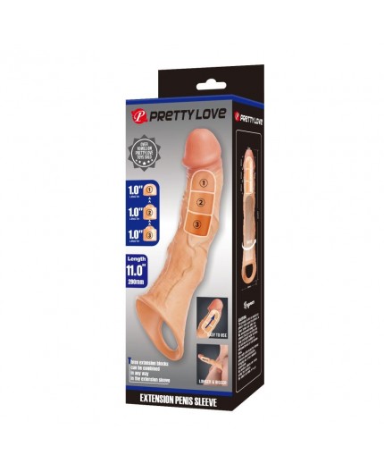 Extension Penis Sleeve 11" Color carne