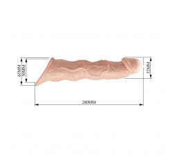 Extension Penis Sleeve 11" Color carne