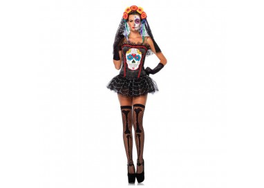 Halloween Donna - Costume da Sugar Skull Bustier - Leg Avenue