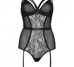 Sexy Shop Online I Trasgressivi - Sexy Lingerie - Body Nero Con Reggicalze Sheer and Lace Garter Teddy - Leg Avenue