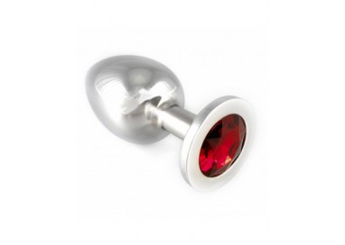 Plug Anale In Metallo - Butt Plug Big With Crystal Red - Rimba