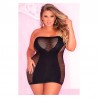 Sexy Shop Online I Trasgressivi - Abito Sexy - Mini Dress Nero Con Parti In Rete - Pink Lipstick