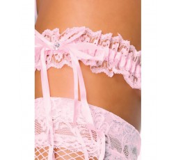 Sexy Shop Online I Trasgressivi - Accessori Vari - Giarrettiera Rosa In Pizzo Con Fiocco In Raso - Beileisi