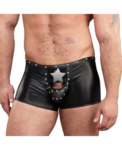 Sexy Shop Online I Trasgressivi - Intimo Uomo - Boxer Similpelle Con Borchie Con Tasca Per Pene - Male Power