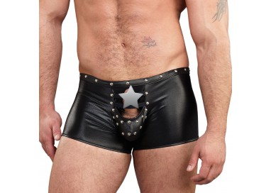 Intimo Uomo - Boxer Similpelle Con Borchie Con Tasca Per Pene - Male Power