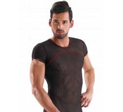 Sexy Shop Online I Trasgressivi - T-Shirt Uomo - Maglietta Nera Con Riga Rossa T-Shirt Black - Eros Veneziani