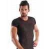 Sexy Shop Online I Trasgressivi - T-Shirt Uomo - Maglietta Nera Con Riga Rossa T-Shirt Black - Eros Veneziani