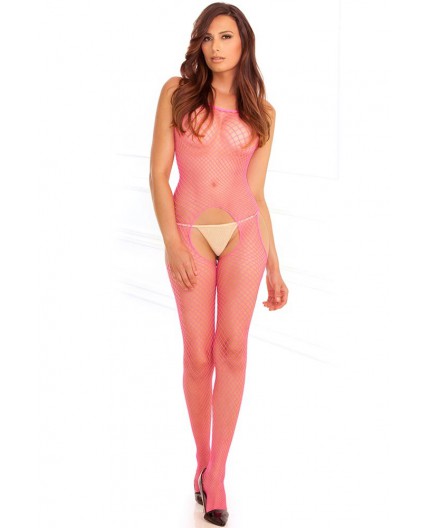 Sexy Shop Online I Trasgressivi - Bodystocking - Suspender Bodystocking in Rete Rosa - Renè Rofè