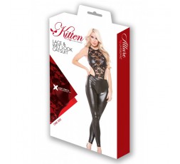 Sexy Shop Online I Trasgressivi - Catsuit - Catsuit Nero Effetto Bagnato E Pizzo Lace E Wet Look - Allure