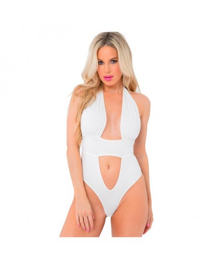 Sexy Shop Online I Trasgressivi - Sexy Lingerie - Body Bianco Take The Plunge Bodysuit - Pink Lipstick