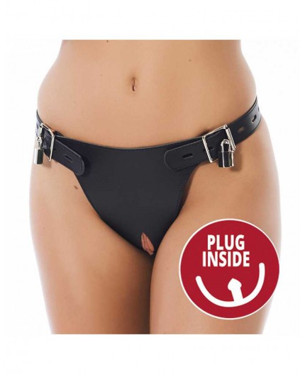 Sexy Shop Online I Trasgressivi - Cintura Di Castità - Slip Di Castità Con Lucchetti e Plug Interno - Rimba