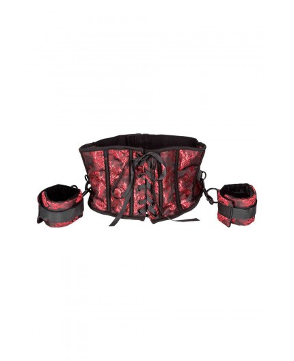 Sexy Shop Online I Trasgressivi - Costrittivo - Corsetto Con Polsiere Nero E Rosso - California Exotic Novelties