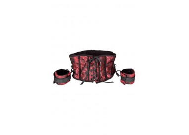 Costrittivo - Corsetto Con Polsiere Nero E Rosso - California Exotic Novelties